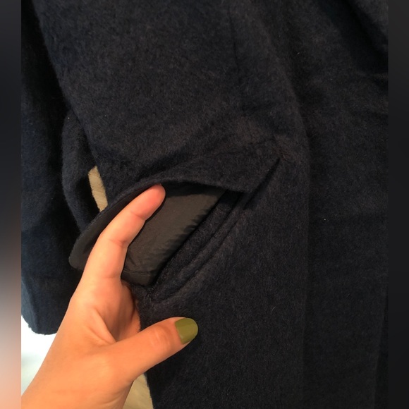 Topshop Manhattan Coat - Tailored, Belted, Double Breasted in Navy 2P - Picture 12 of 16